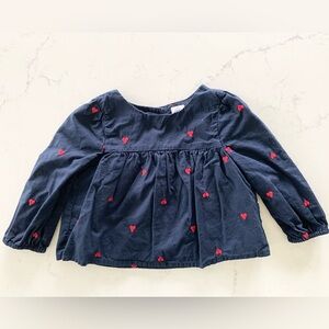 Girls Baby Gap Long Sleeve Heart Stitch Top